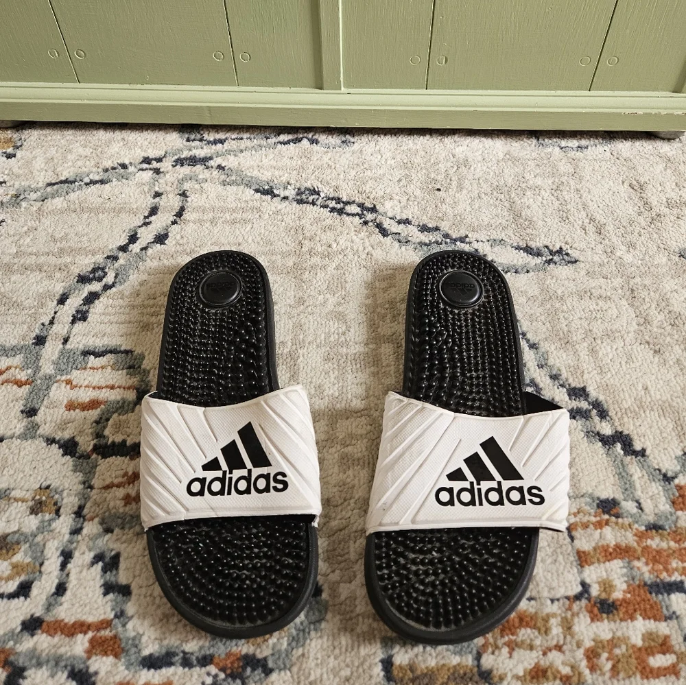 Adidas Slide Sandals - Black and White - Picture 2 of 3